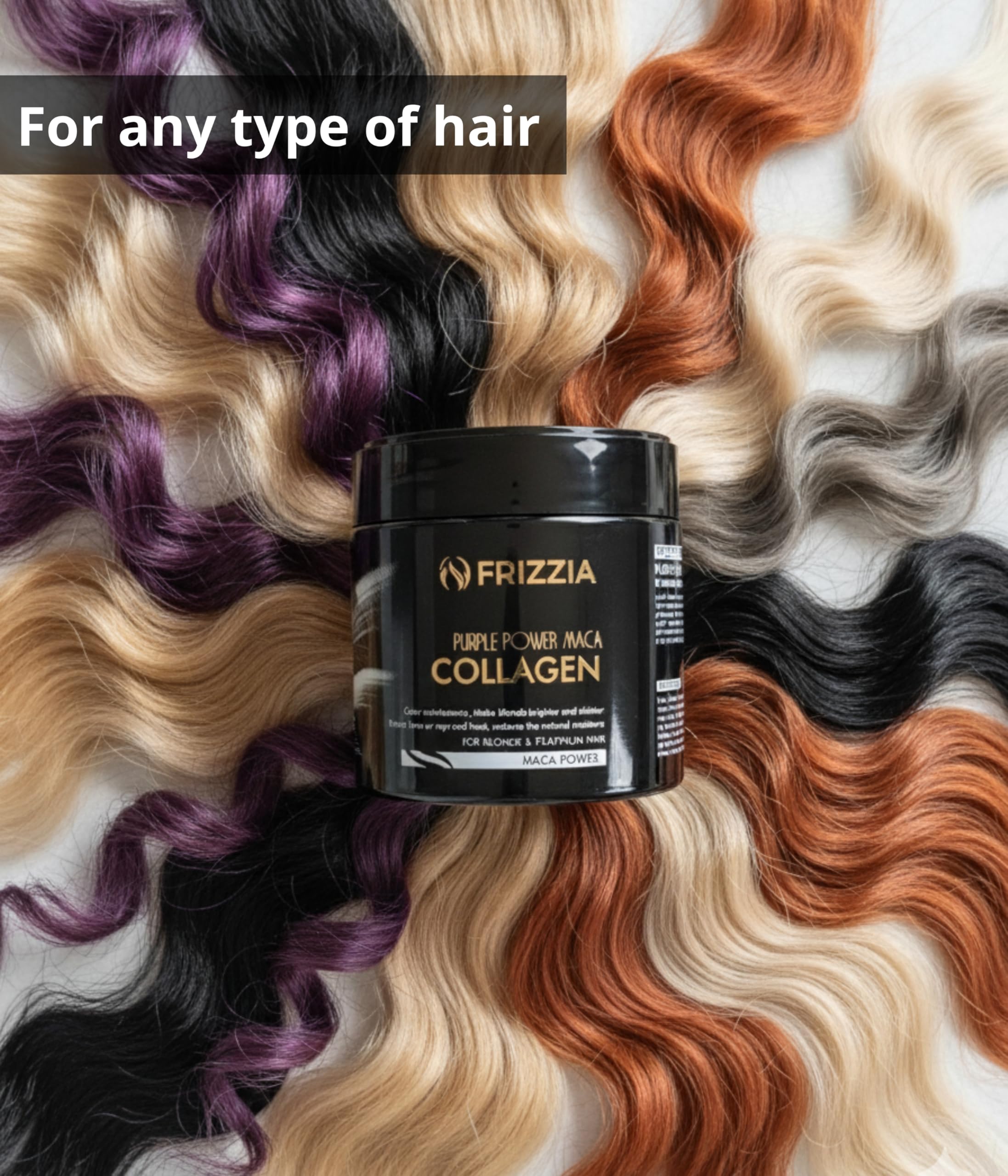 Frizzia ULTRA Collagen Hair Mask – Easy to Use Hydration, Shine & Anti-Frizz (500 ml, Purple)