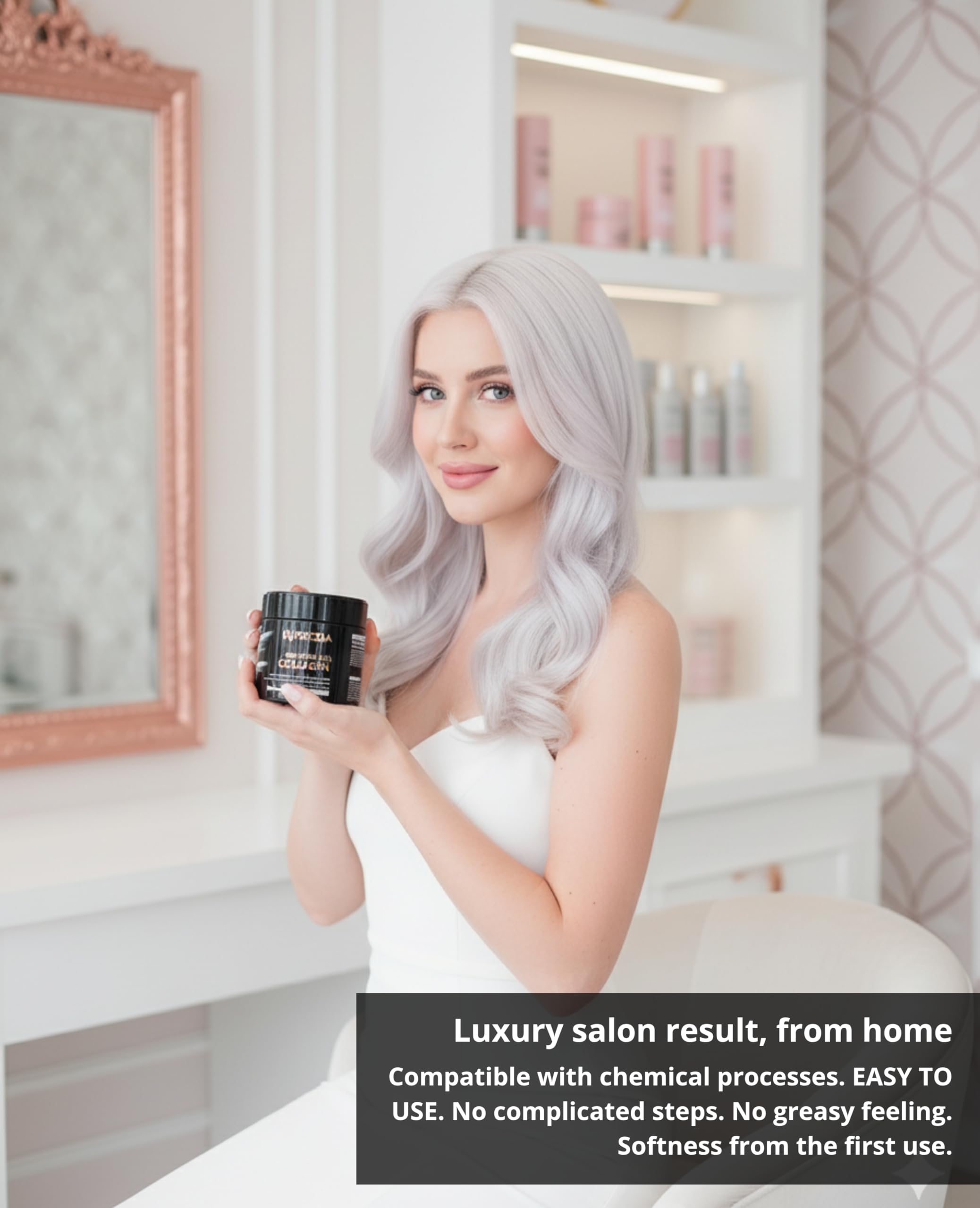 Frizzia ULTRA Collagen Hair Mask – Easy to Use Hydration, Shine & Anti-Frizz (500 ml, Purple)