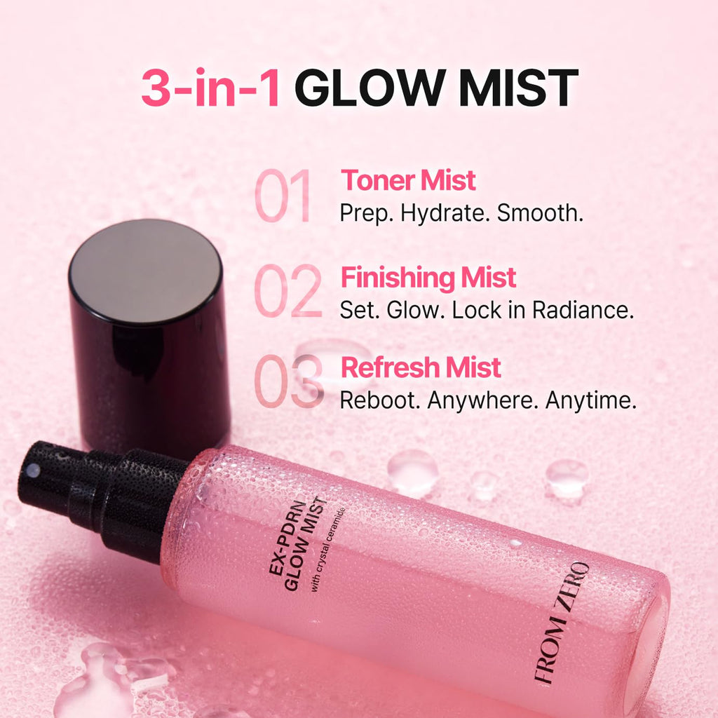 FROM ZERO EX-PDRN Glow Mist: Pink Ceramide Toner Spray for Hydration & Glass Skin