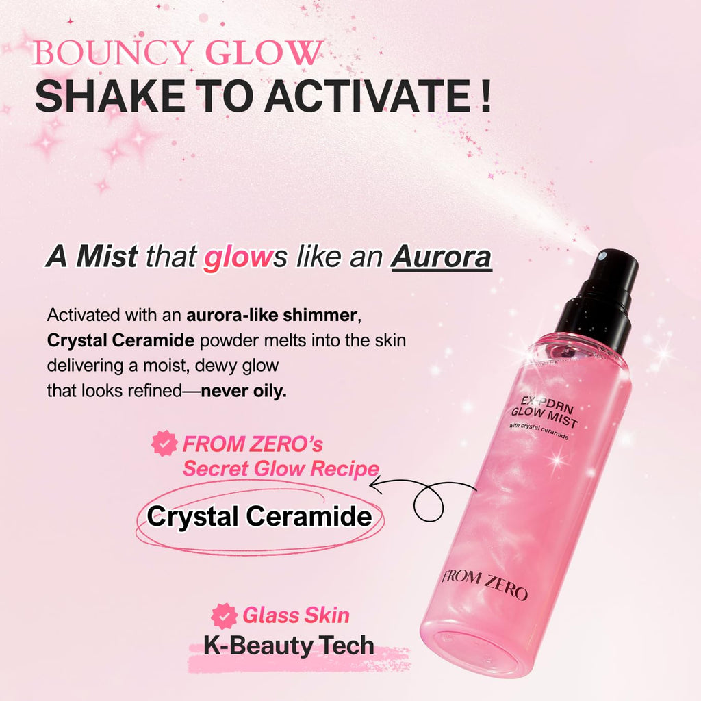 FROM ZERO EX-PDRN Glow Mist: Pink Ceramide Toner Spray for Hydration & Glass Skin