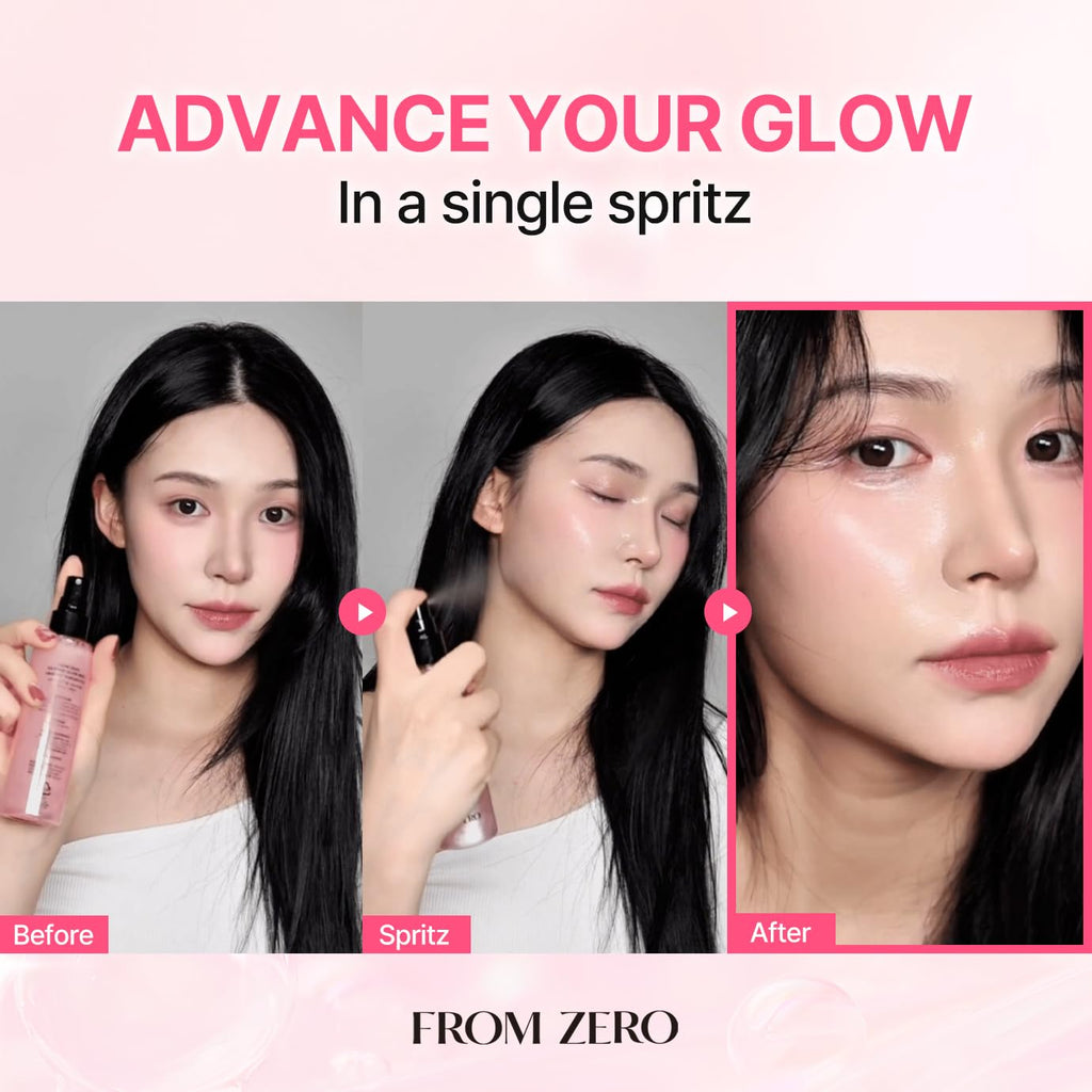 FROM ZERO EX-PDRN Glow Mist: Pink Ceramide Toner Spray for Hydration & Glass Skin