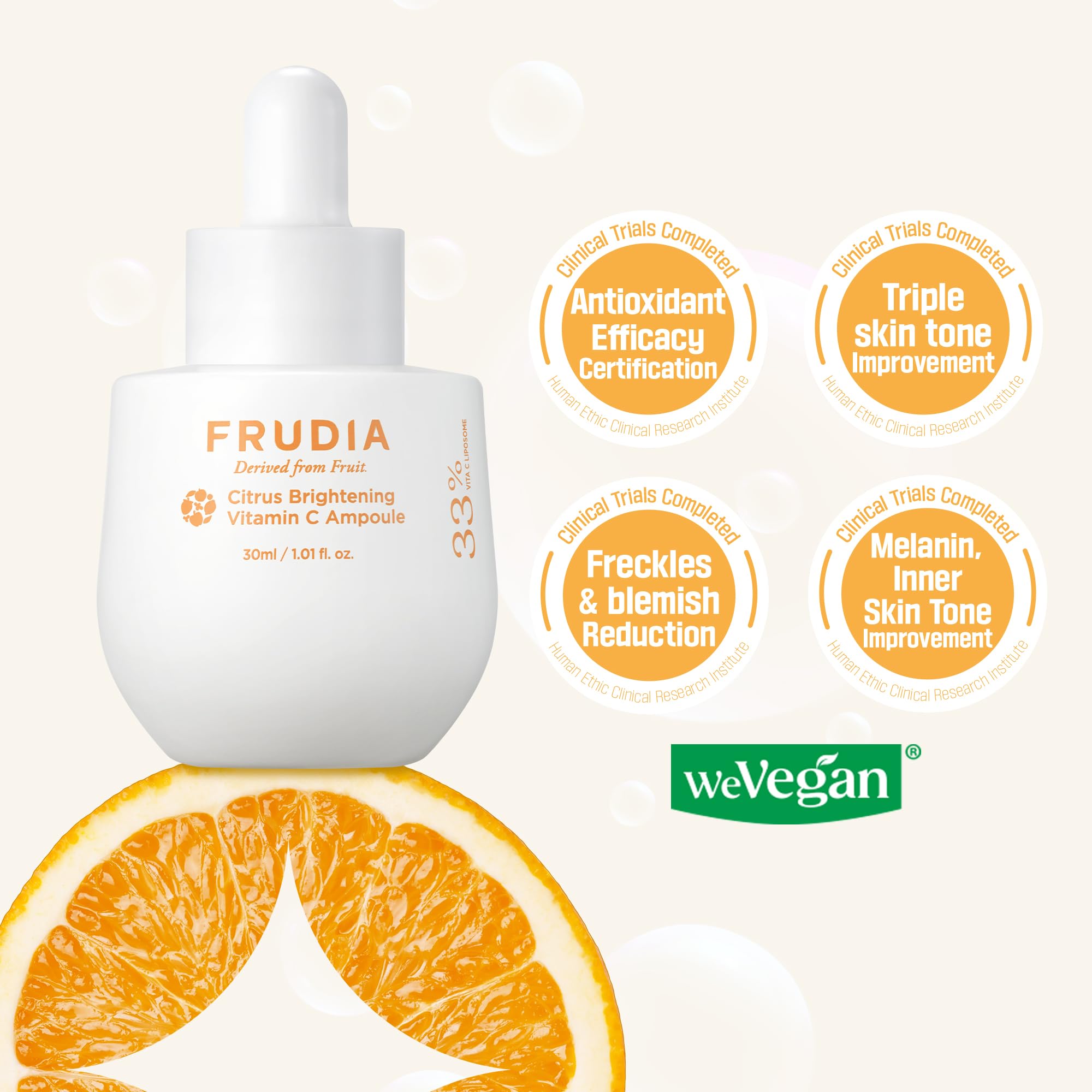 FRUDIA Citrus Brightening Vitamin C Ampoule – Lightweight Daily Serum for Radiance & Hydration (1.01 Fl Oz)