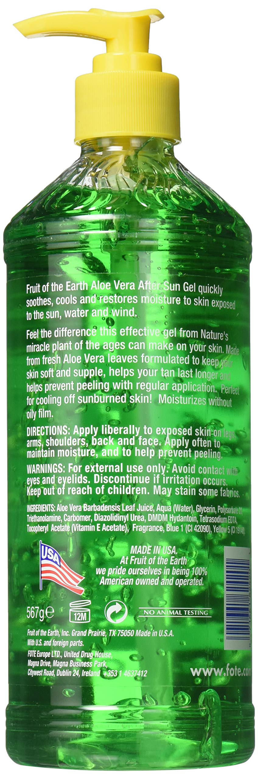 Fruit of the Earth After Sun Gel with Aloe Vera – 20 oz