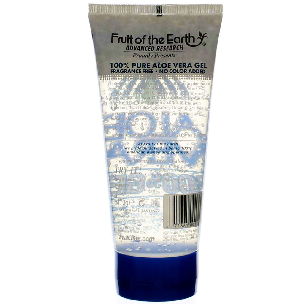 Fruit of the Earth Aloe Vera 100% Gel — 6 oz Tube (Pack of 2)