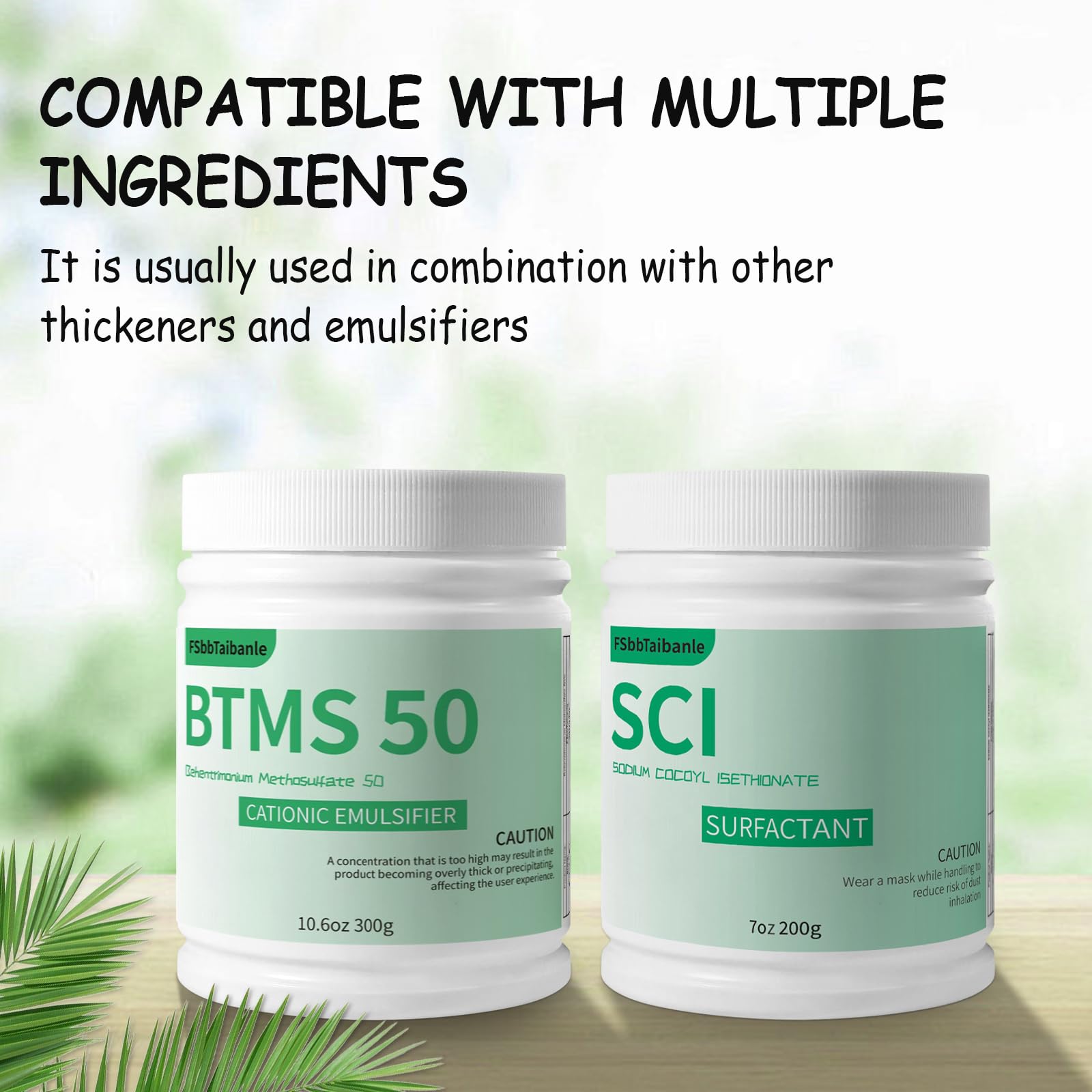 FSbbTaibanle BTMS 50 Conditioning Emulsifier – 10.6 oz Plant-Based, Ideal for Leave-In Conditioners, Lotions & Shampoos