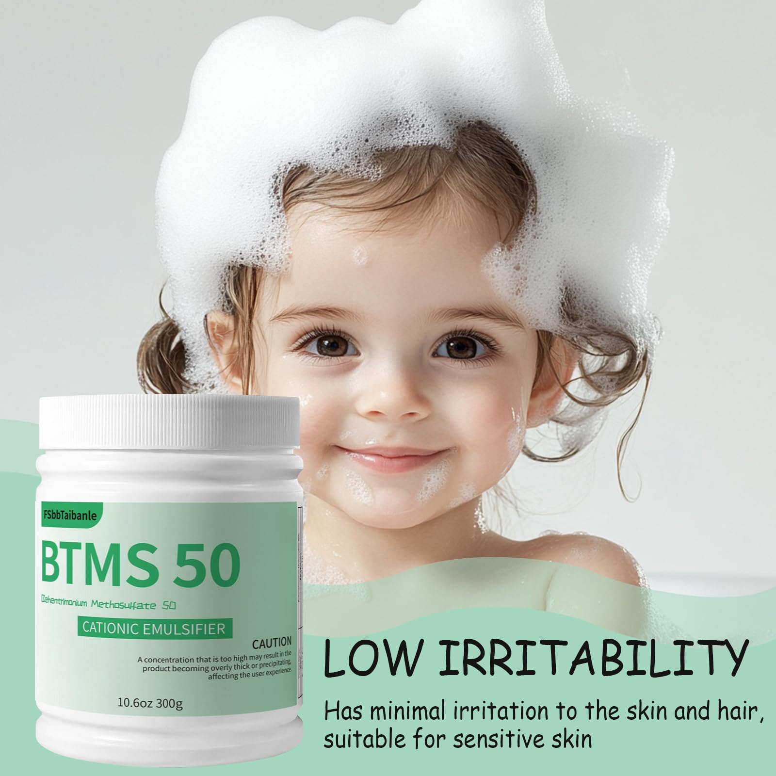 FSbbTaibanle BTMS 50 Conditioning Emulsifier – 10.6 oz Plant-Based, Ideal for Leave-In Conditioners, Lotions & Shampoos