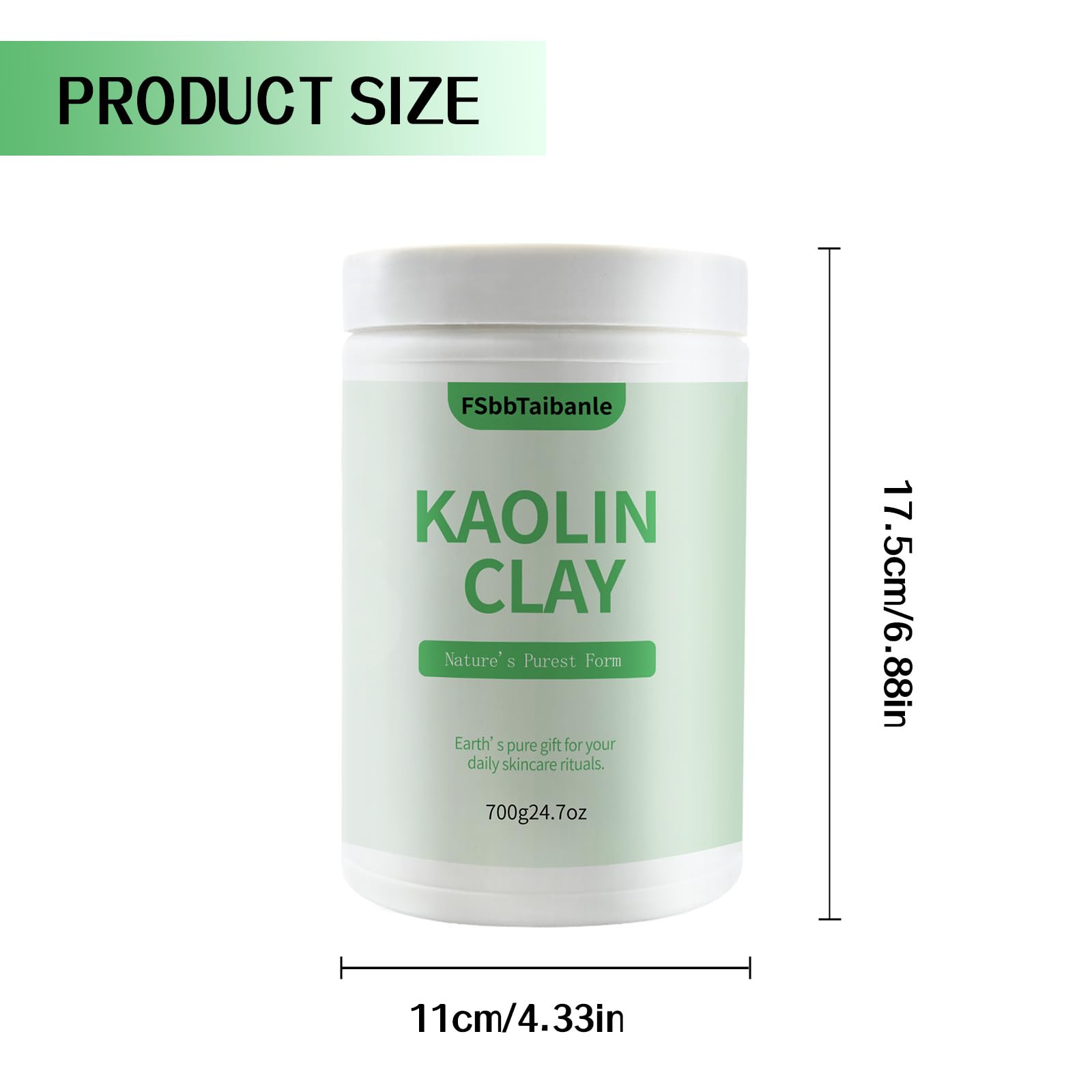 FSbbTaibanle White Kaolin Clay Powder – Ultra-Fine Cosmetic Grade, 32 oz for DIY Skincare