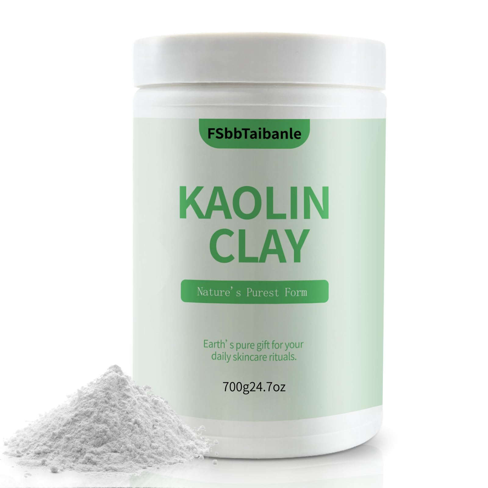 FSbbTaibanle White Kaolin Clay Powder – Ultra-Fine Cosmetic Grade, 32 oz for DIY Skincare