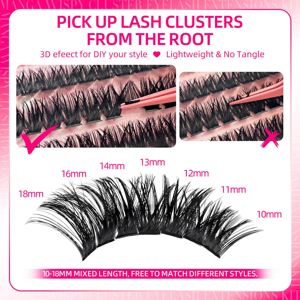 FTBZCF Lash Clusters Kit 392pcs 120D 10-18mm | DIY Eyelash Extensions