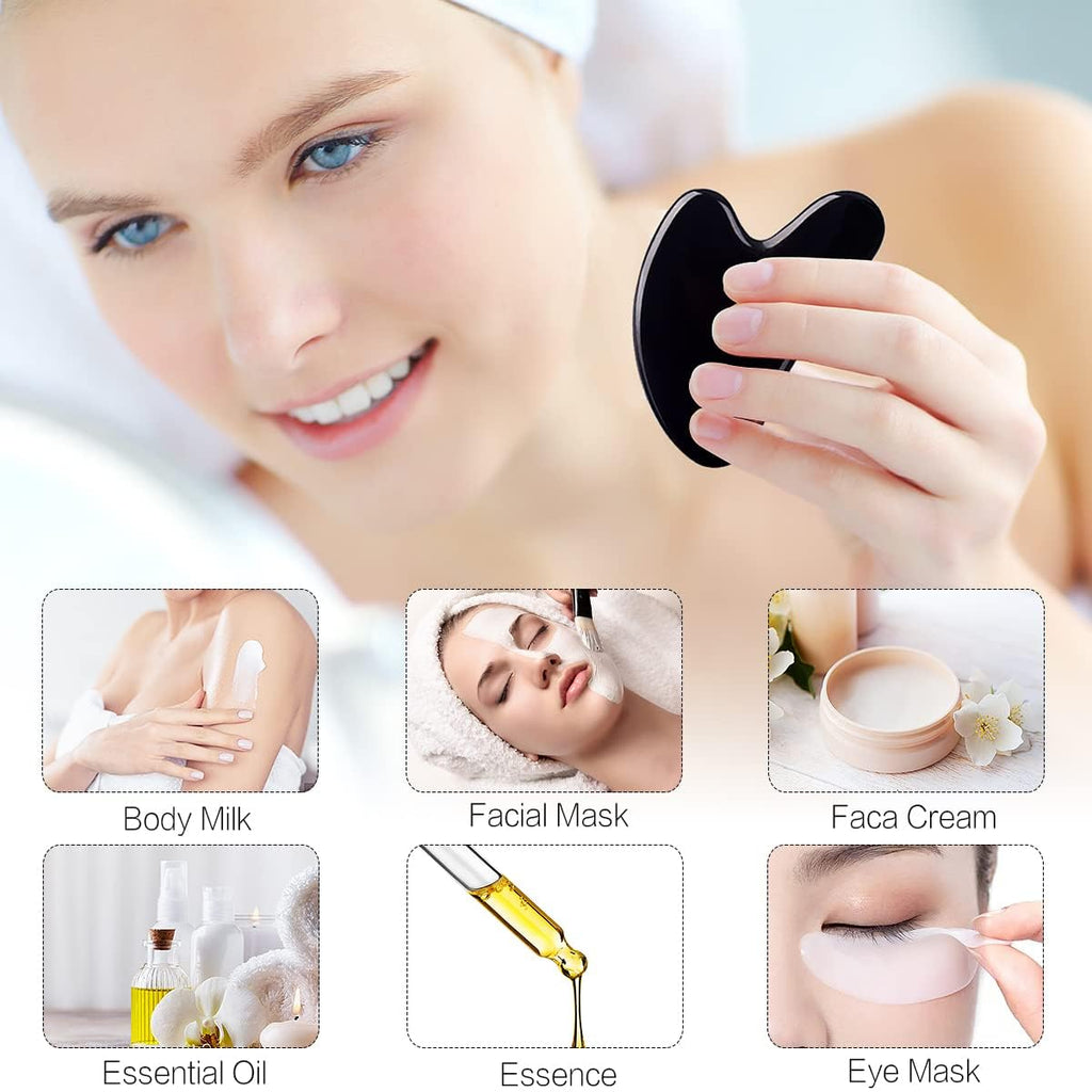 FUANKANG Gua Sha Obsidian Tool – Facial & Body Massage for Smoother Skin