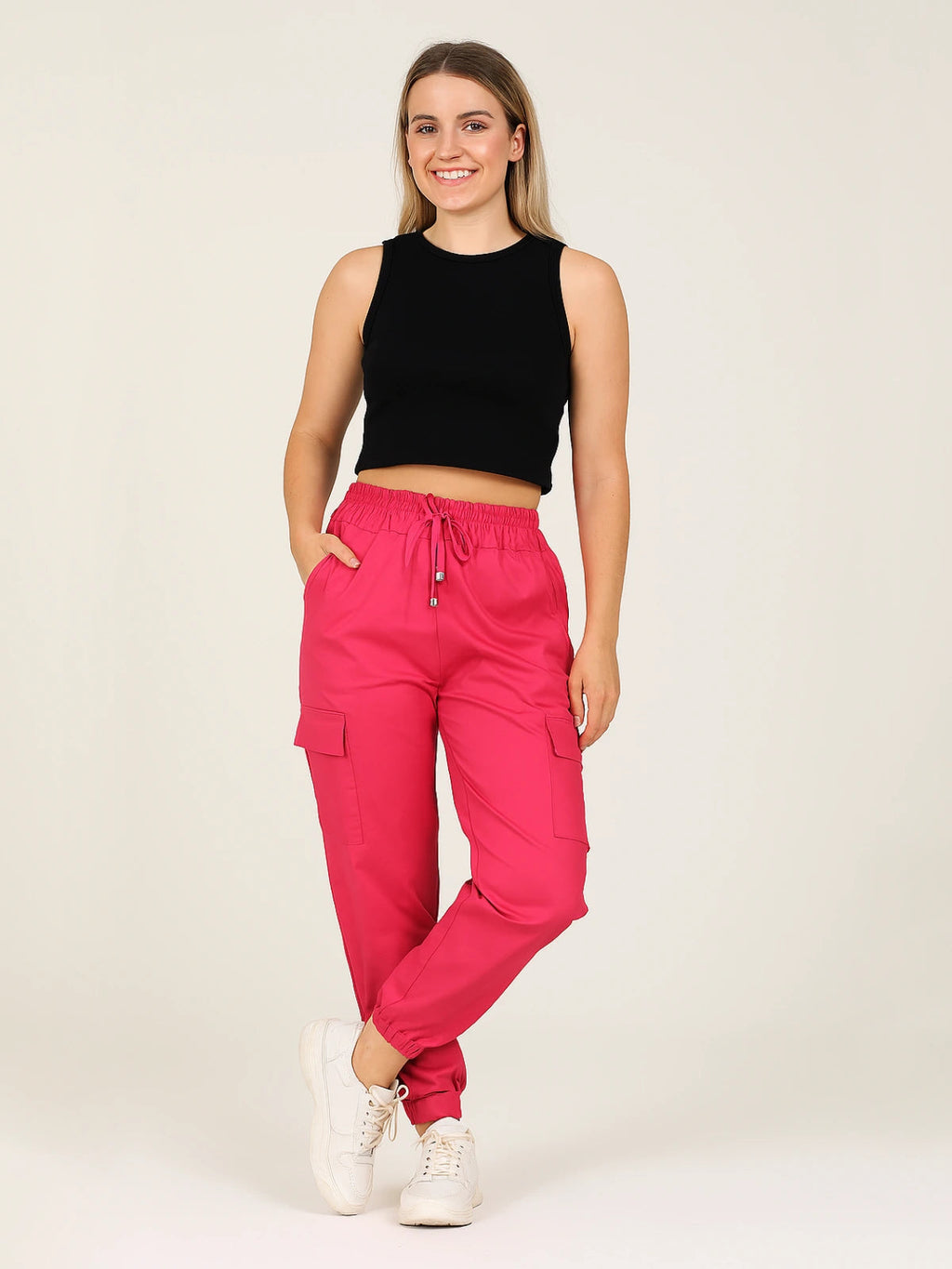 Ladies Wide Leg Cargo Trouser