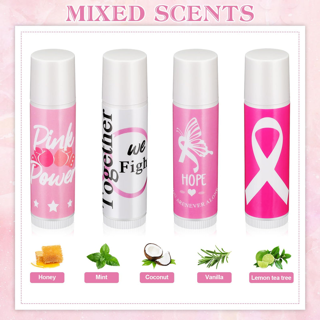 Fumete 50-Pack Pink Ribbon Breast Cancer Awareness Lip Balm
