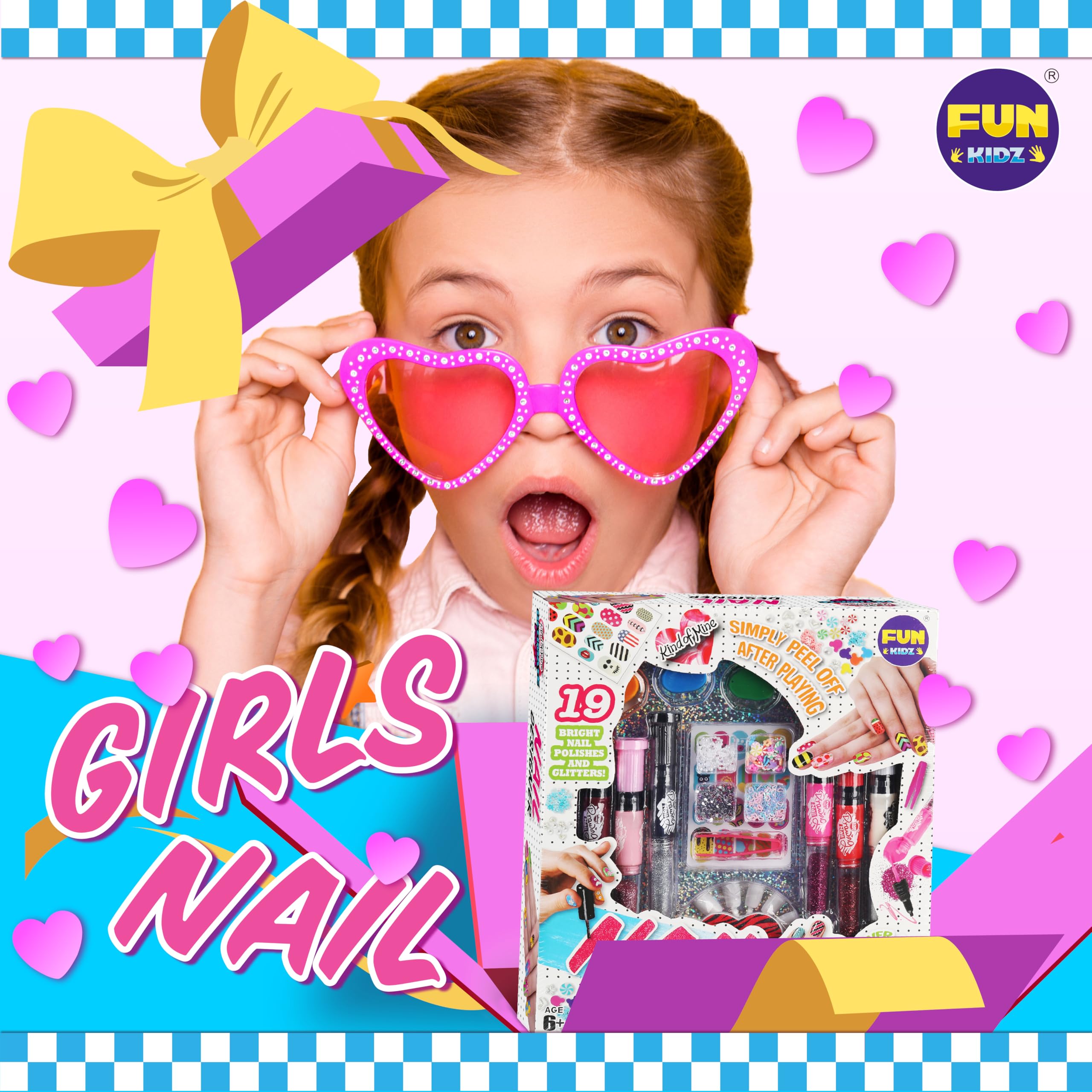FUN KIDZ Nail Polish Pens Kit – 3-in-1 Nail Art Studio for Girls 7-12