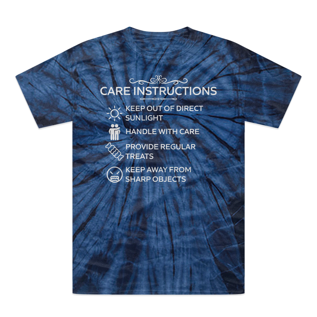 Care Instructions | White Print Tonal Spider Tie-Dye T-Shirt