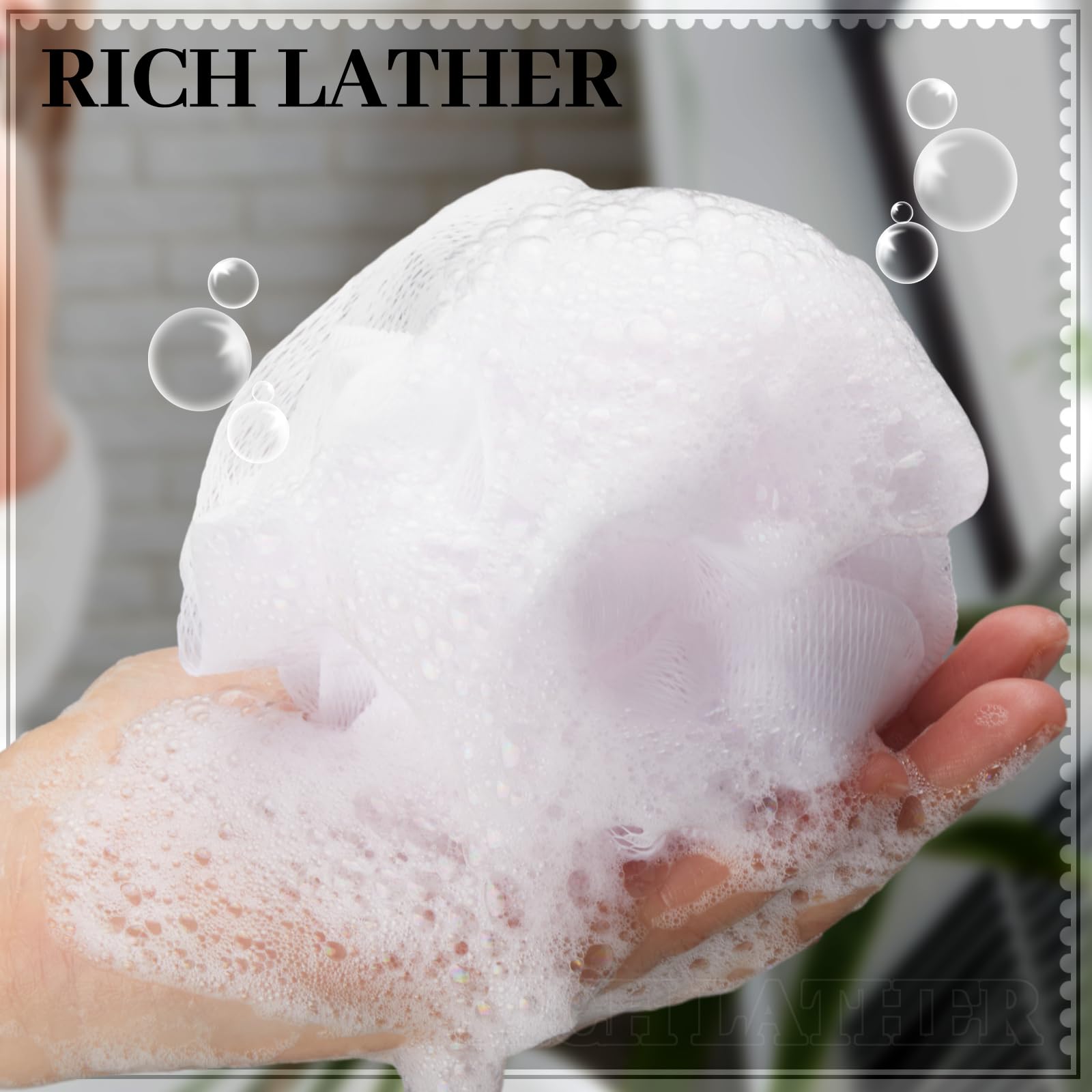 Funnymoom 12 Pcs Travel Size Loofah with Case – Portable White Bath Sponges (25g Each)