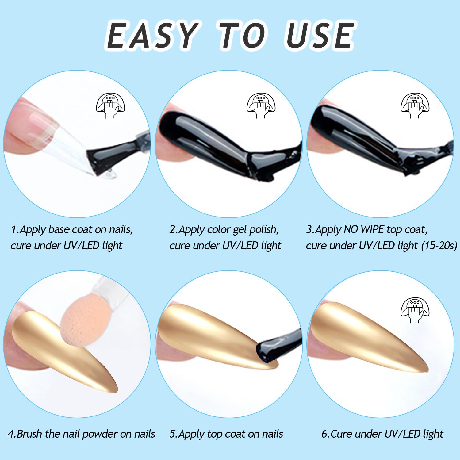 Furtherpretty Chrome Nail Powder Kit – 24 Colors Mirror Finish (36Pcs)