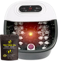 FutureCare Foot Spa Bath Massager with Heat, Bubbles & Jets | Tea Tree Oil Soak + Epsom Salt | Infrared Light | 22 Rollers | Adjustable Temperature - Black