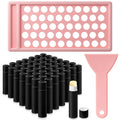 Fuyoooo 50 Pcs Paperboard Lip Balm Tubes with Tray & Spatula — 5g Black DIY Containers