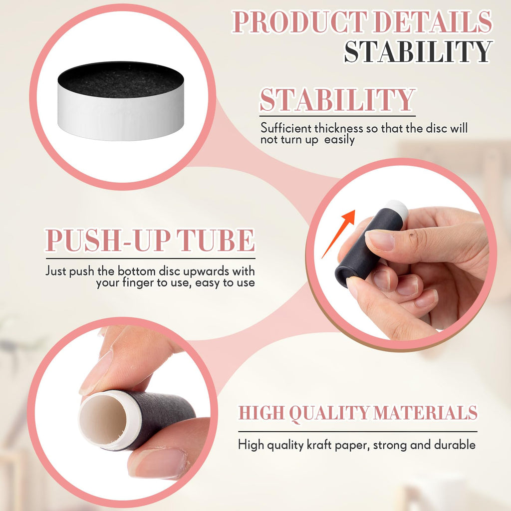 Fuyoooo 50 Pcs Paperboard Lip Balm Tubes with Tray & Spatula — 5g Black DIY Containers