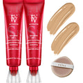 FV 2 Pack Waterproof Foundation – Lightweight, Medium Coverage, Matte Finish, Long-Lasting Oil Control for Oily Normal Skin (Natural Beige, 1.05 fl oz)