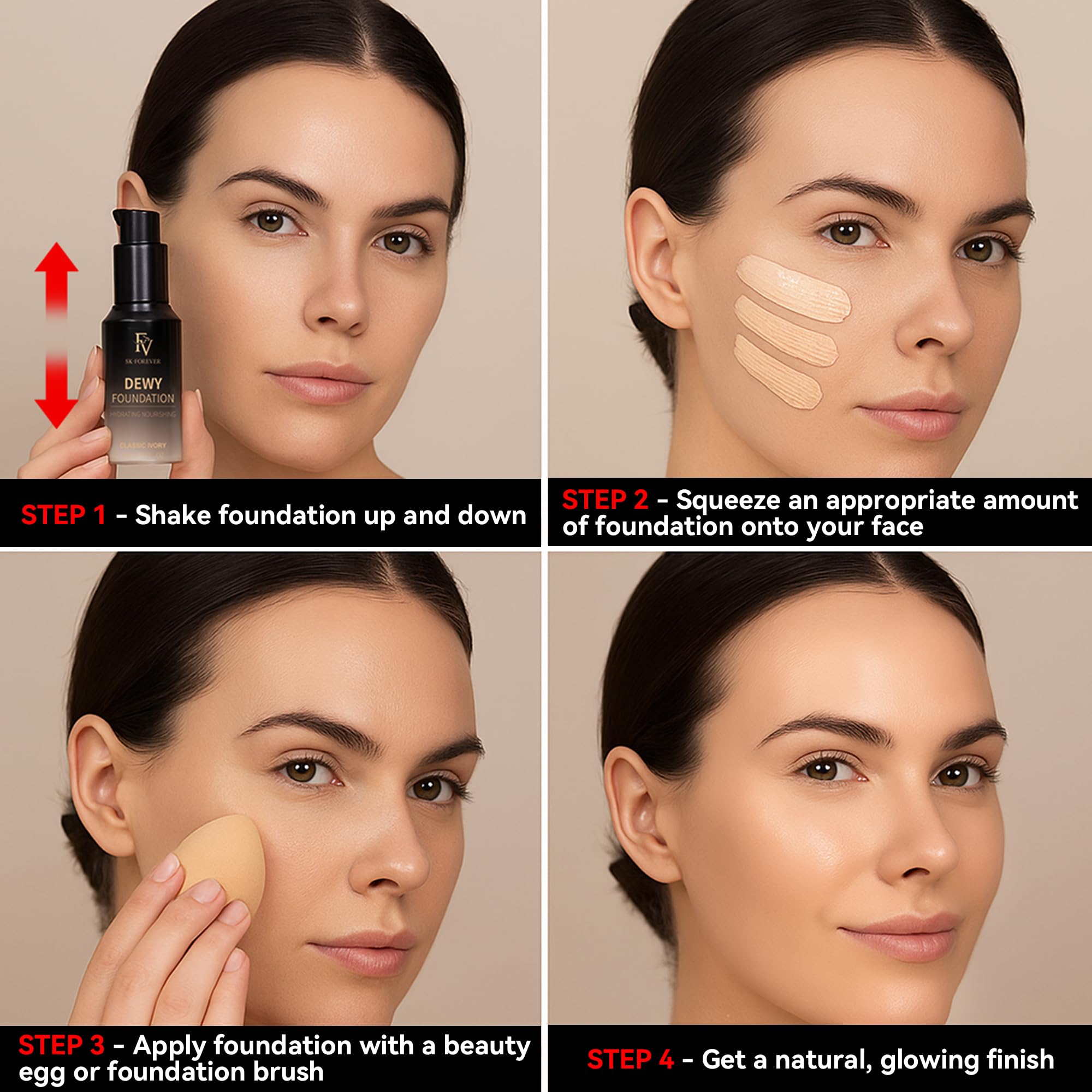 FV Full Coverage Liquid Foundation — Hydrating, Waterproof, Long-Lasting (Natural Beige)