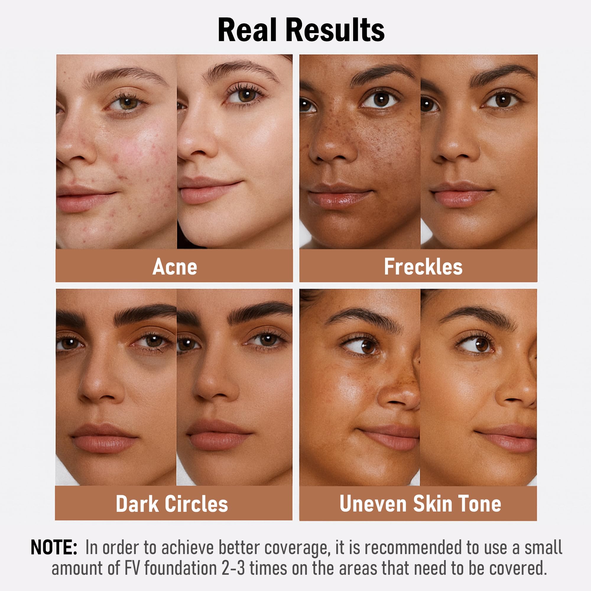 FV 2 Pack Waterproof Foundation – Lightweight, Medium Coverage, Matte Finish, Long-Lasting Oil Control for Oily Normal Skin (Natural Beige, 1.05 fl oz)