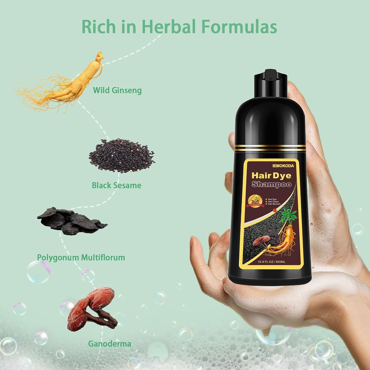 Fvquhvo Cherry Brown Hair Dye Shampoo 3-in-1 – Color, Cleanse & Condition in Minutes