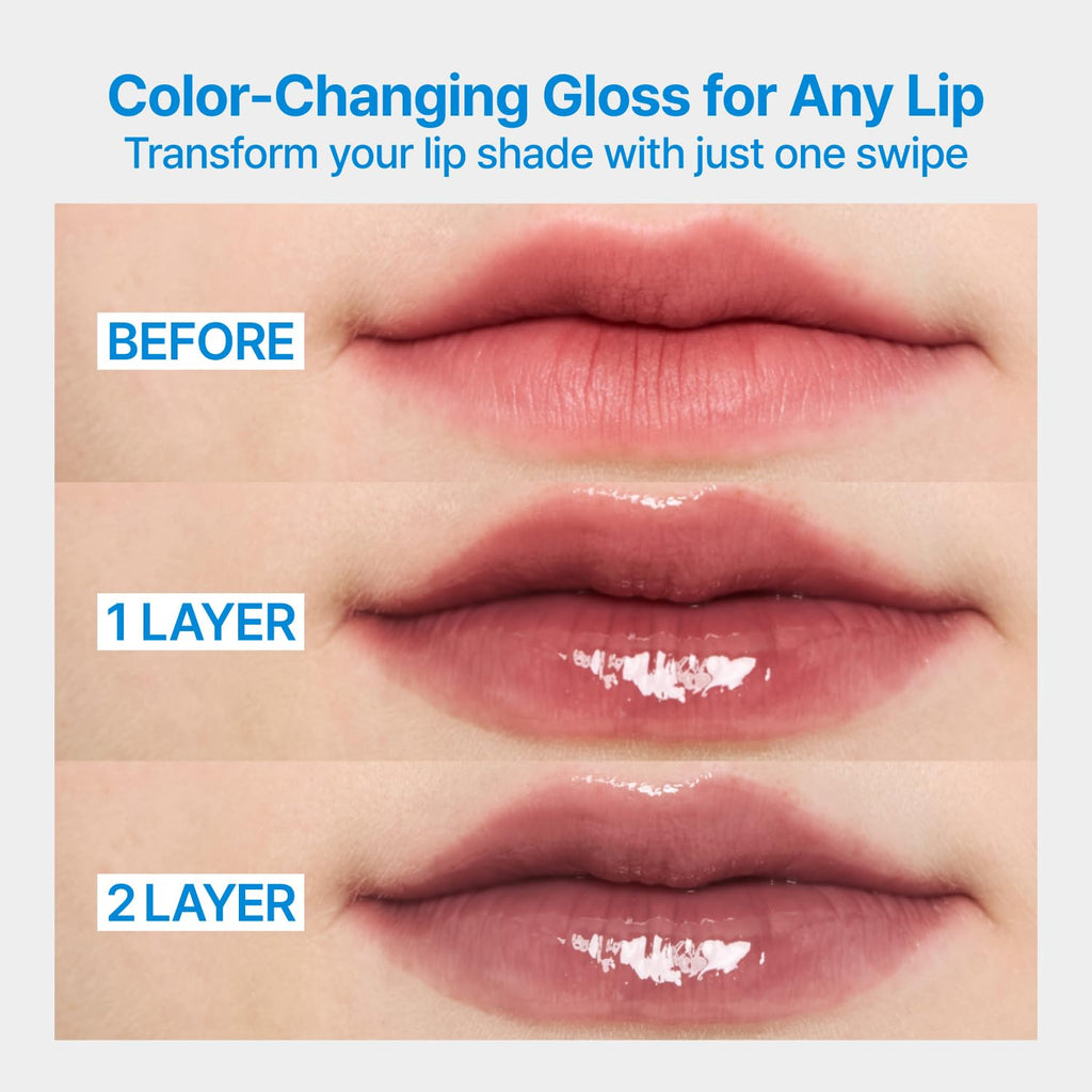 Fwee 3D Changing Gloss – 01 Scene Black | Color-Changing Lip Gloss, Layering, Long-Lasting Shine (5.6g)