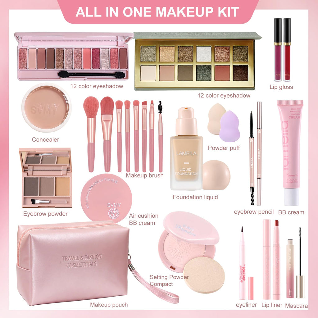 Fynqwor Valentines Day Gift Makeup Kit – 25-Piece All-In-One Set