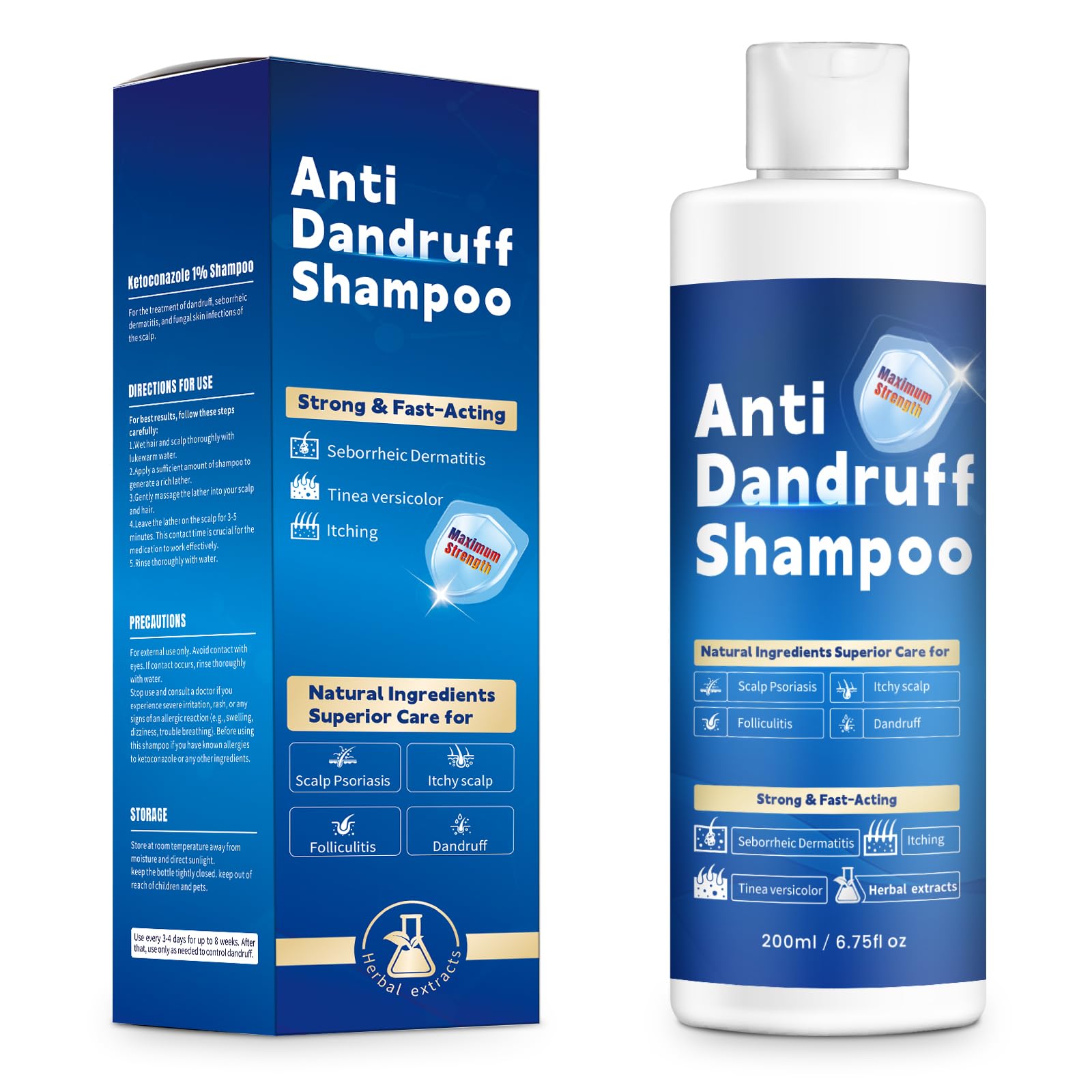 FYZMTL Anti-Dandruff Shampoo for Folliculitis & Scalp Psoriasis | Flake Control & Itch Relief