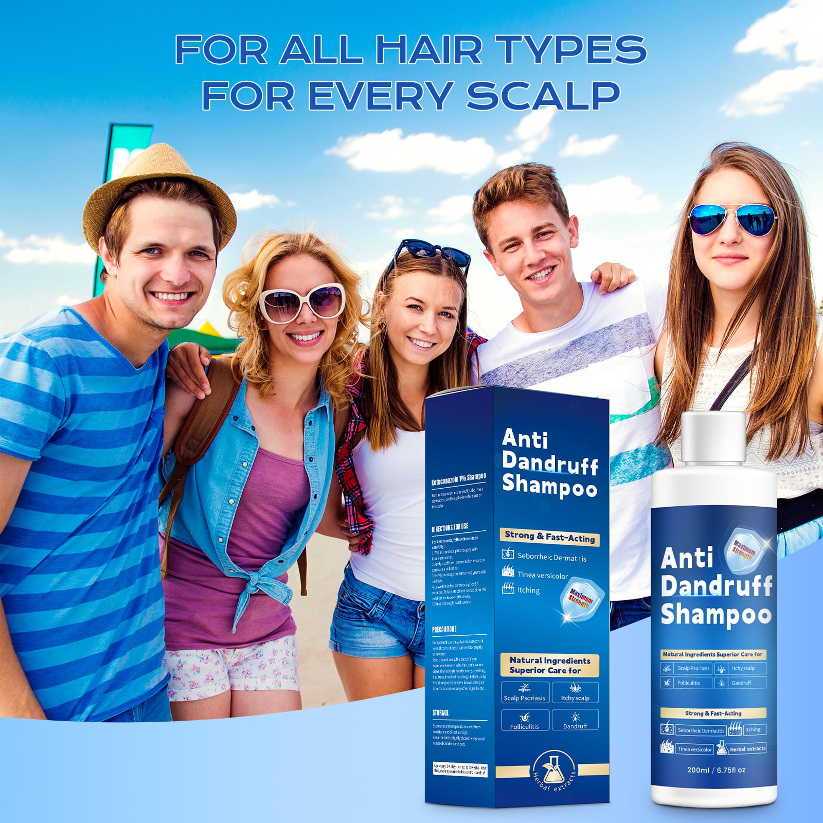 FYZMTL Anti-Dandruff Shampoo for Folliculitis & Scalp Psoriasis | Flake Control & Itch Relief