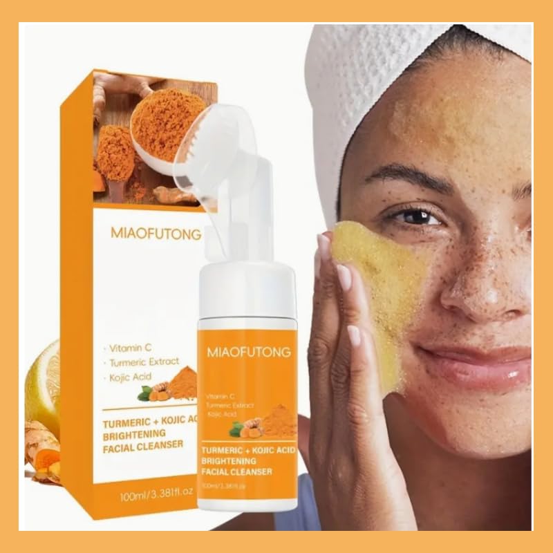 GALHJCZ Turmeric Facial Cleanser 3pc Set – Foaming Turmeric Wash for All Skin Types