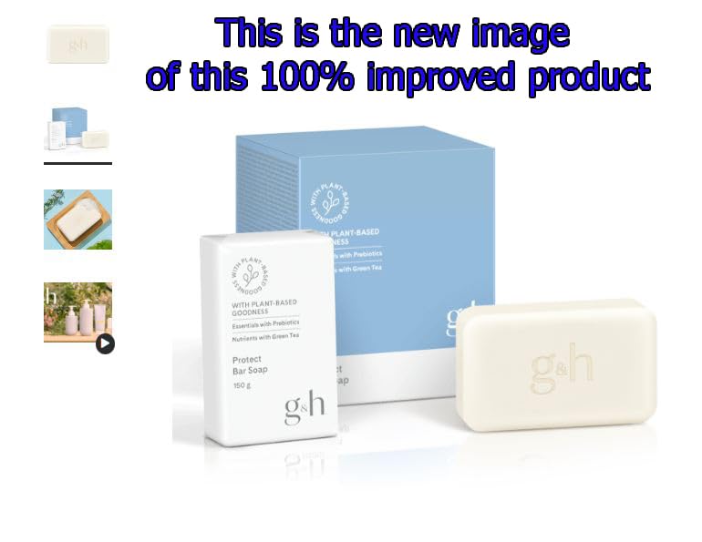 G&H Protect Bar Soap – 2 Pack, Sulfate-Free, Clean-Scented 5.29oz Each