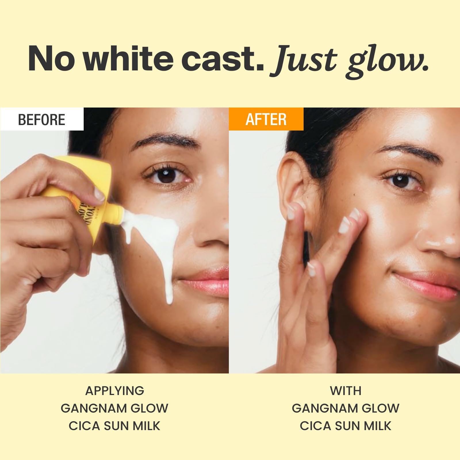 GANGNAM GLOW CICA SUN MILK SPF 50 — Dewy, Invisible Sunscreen with Cica & Niacinamide