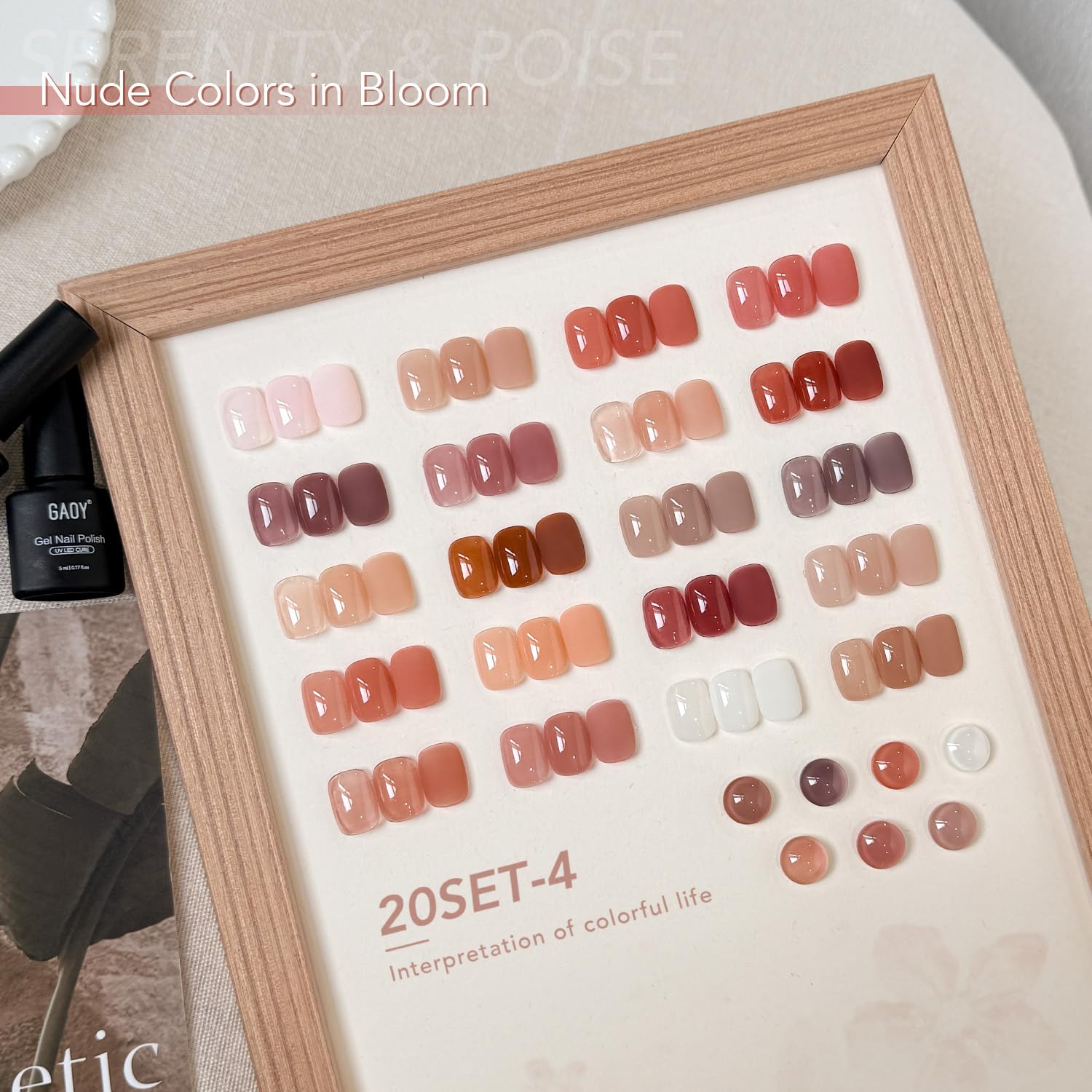 GAOY 23-Piece Gel Nail Polish Set – 20 Jelly Colors + Base & Top Coats for Home Manicure