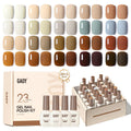GAOY 23-Pcs Gel Nail Polish Kit – White, Blue & Brown Colors with Glossy & Matte Top Coats + Base Coat