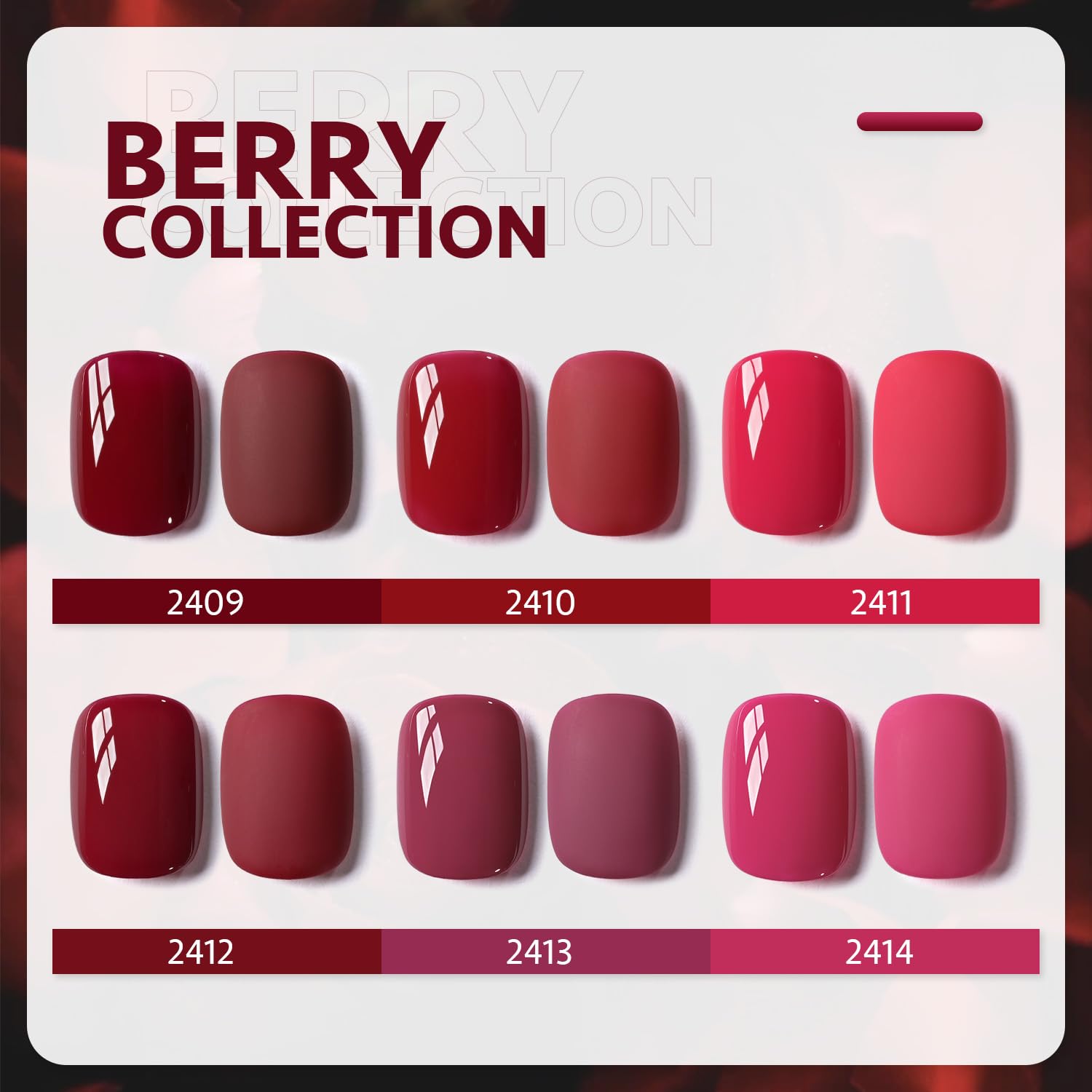 GAOY Berry Collection Gel Nail Polish Kit — 6-Color Gel Set for Home Manicure