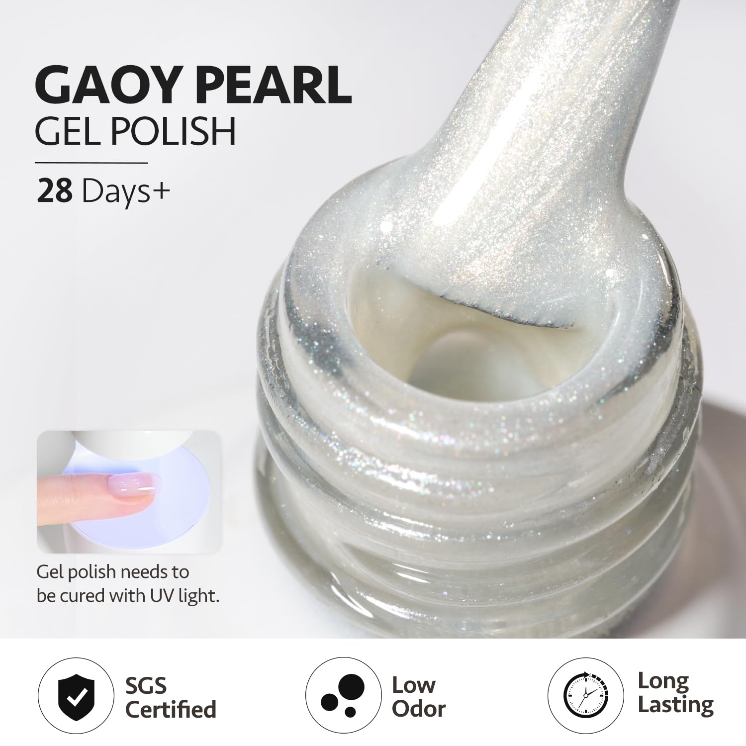 GAOY Pearl Gel Nail Polish Set – 6 Mermaid Shimmer Colors, Baroque Pearl Finish