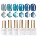 GAOY Blue Cat Eye Gel Nail Polish Set with Magnet – Glitter Holographic Cat Eye, DIY at Home