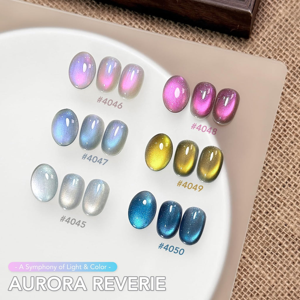 GAOY Cat Eye Gel Nail Polish Set – 6 Colors with Magnet | Aurora Reverie