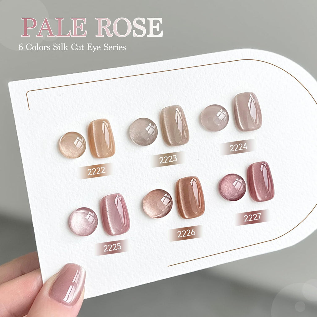 GAOY Jelly Pink Silver Cat Eye Gel Nail Polish Set with Magnet — Holographic Glitter Cat Eye at Home