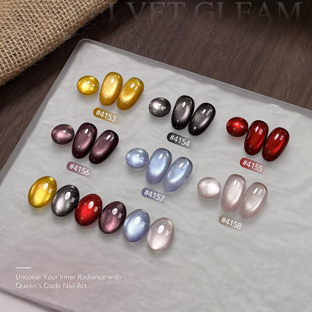 GAOY Cat Eye Gel Nail Polish Set with Magnet — 6 Glitter Colors