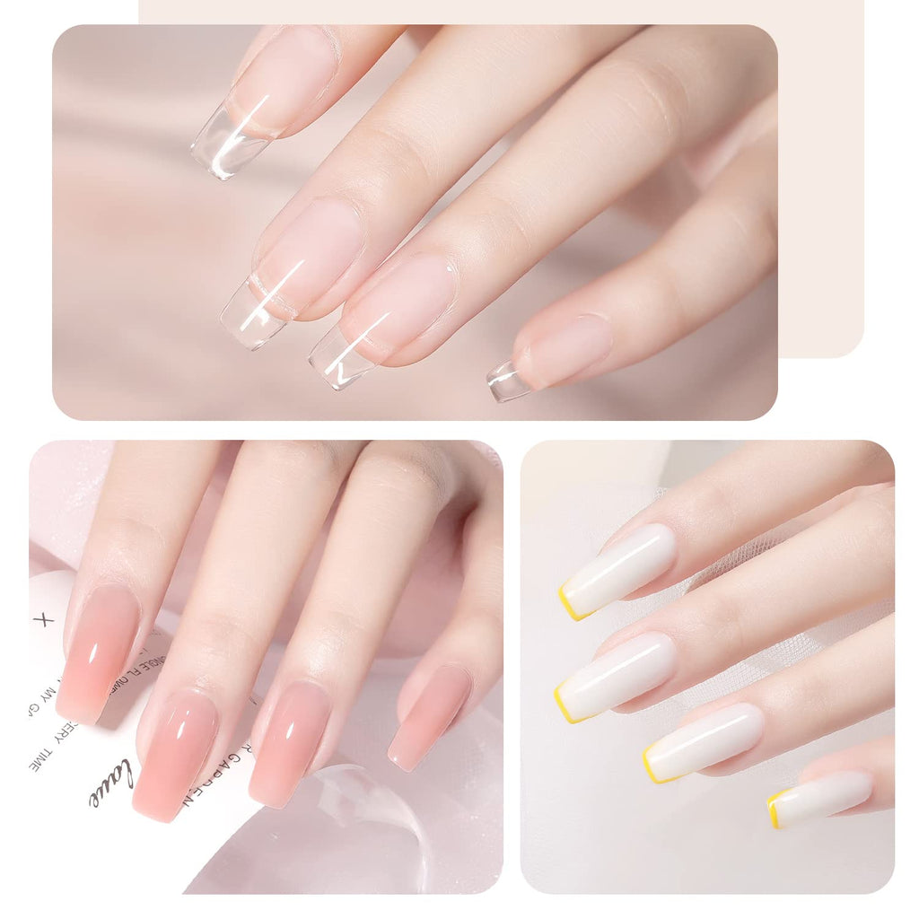 GAOY Poly Nail Extension Gel Kit – 4 Colors + Top & Base Coat, Dual Forms & Tools | All-in-One Builder Gel Set