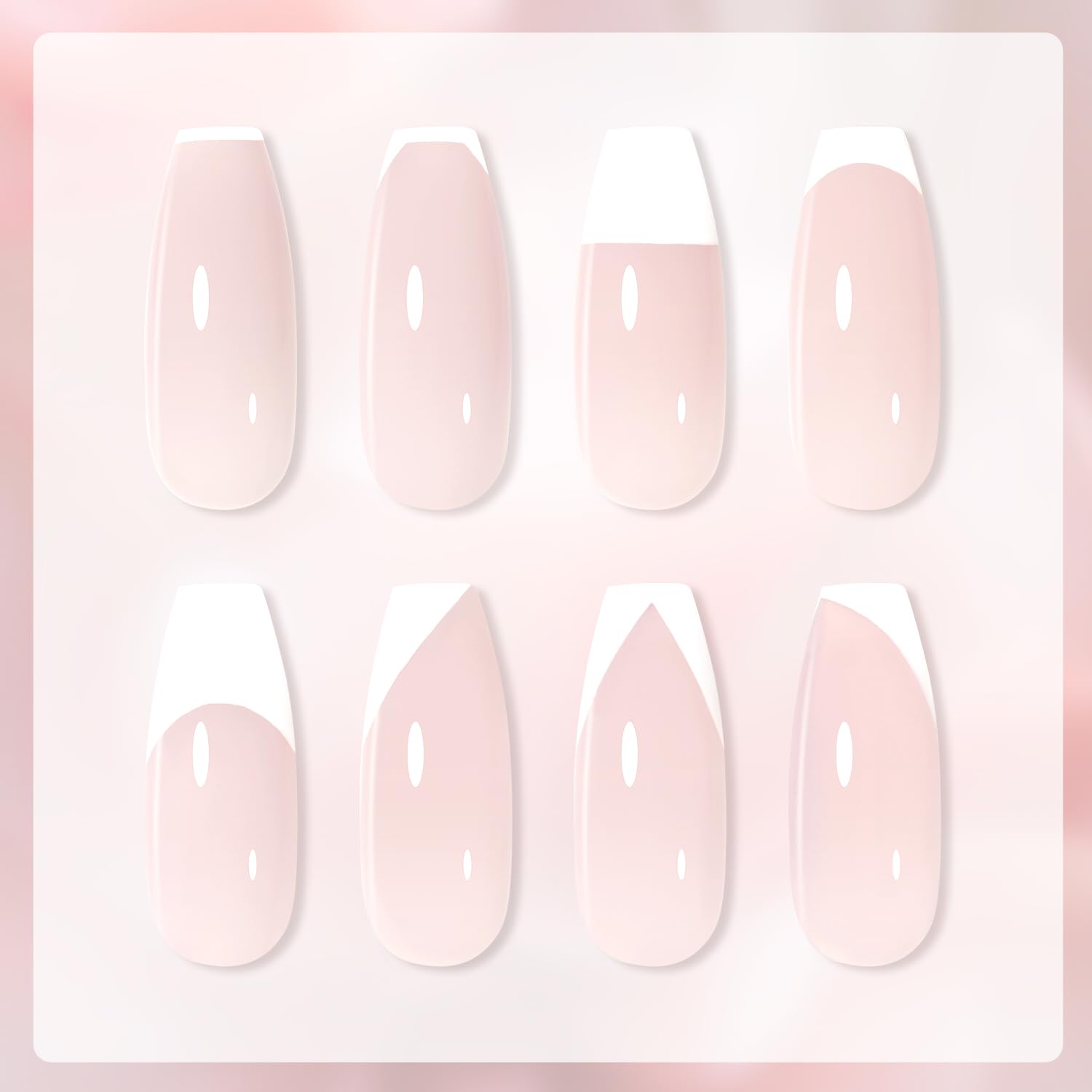 GAOY French Manicure Kit: Nail Stamper & 2 Gel Polishes for Nude Milky Pink and White Tips