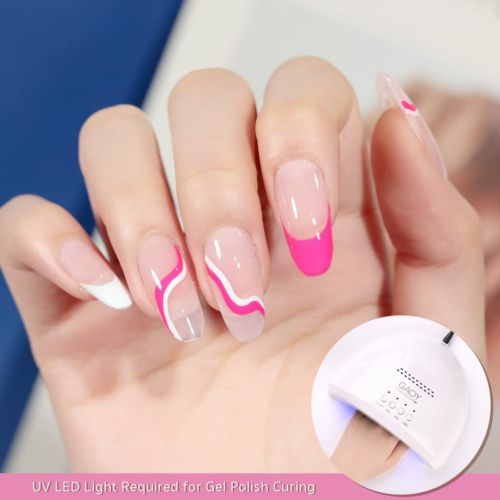 GAOY Gel Nail Polish Art Liner – 6 Classic Colors for French Tips & Nail Art