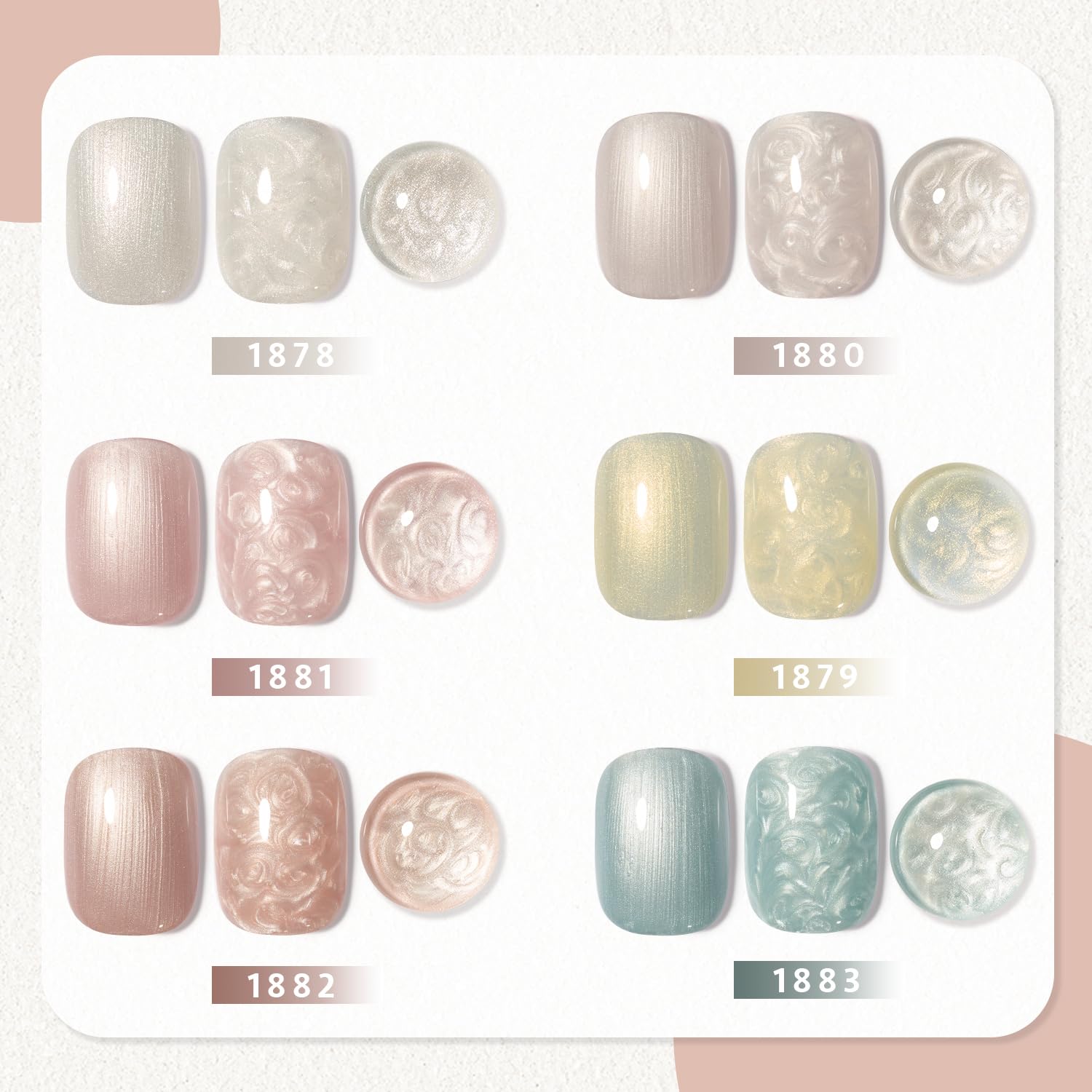 GAOY Pearl Gel Nail Polish Set – 6 Mermaid Shimmer Colors, Baroque Pearl Finish