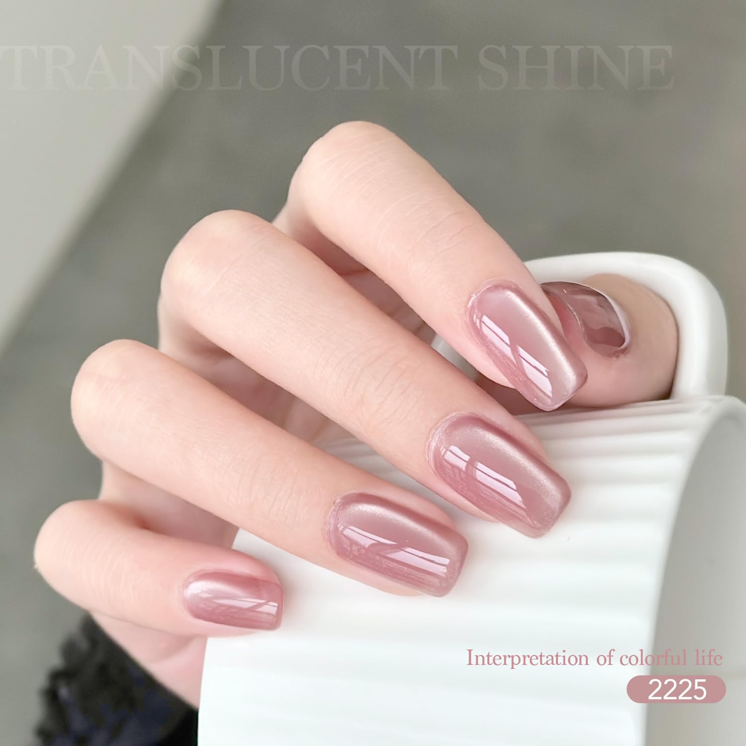GAOY Jelly Pink Silver Cat Eye Gel Nail Polish Set with Magnet — Holographic Glitter Cat Eye at Home
