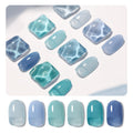 GAOY Jelly Blue Gel Nail Polish Set – 6 Transparent Colors, UV Curing for At-Home Nail Art