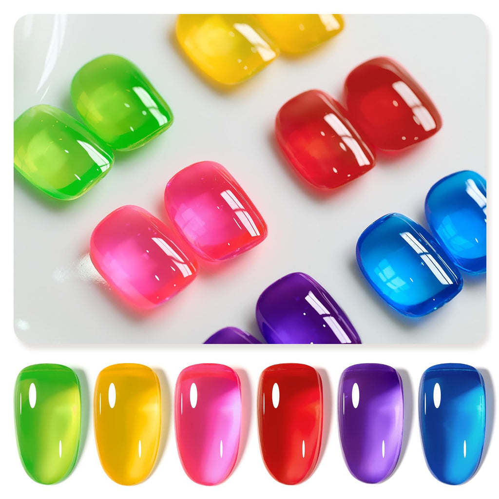 GAOY Jelly Gel Nail Polish Kit — 6 Buildable Colors for DIY Manicures