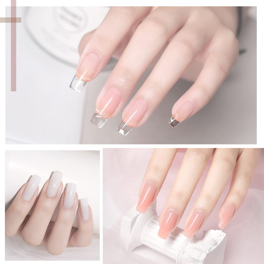 GAOY Poly Gel Nail Kit with UV Light Starter — 6 Colors, All-in-One DIY Builder Gel Set